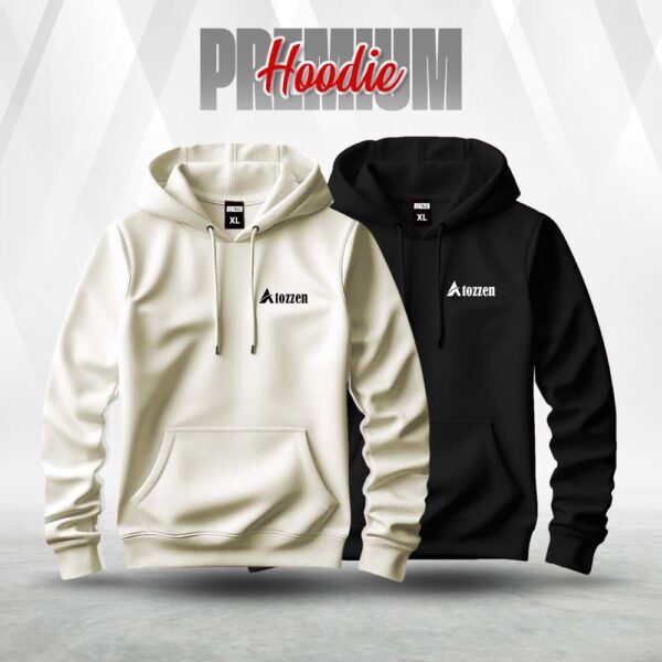 2 pcs Premium Men’s Winter Hoodie(Off White,Black)