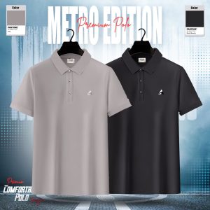 2pcs Luxury polo t-shirt (Black+Ash)