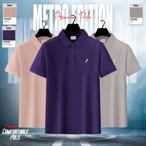 3pcs Luxury polo t-shirt (Ash,misty,purple)