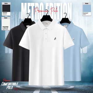 3pcs Luxury polo t-shirt (White,Black,Sky)